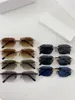 New fashion design square sunglasses 50144U metal frame rimless lace cut lens simple and popular style versatile outdoor UV400 protection glasses