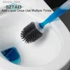 Reinigungsbürsten SZTAO Silikon-Toilettenbürste, wandmontierte Reinigungswerkzeuge, Nachfüllflüssigkeit, keine toten Ecken, Toilettenbürste für Zuhause, Badezimmer-Zubehör-Set, L240304
