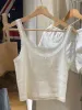 Camis in pizzo bianco dolce carino crop top per donna senza maniche fiocco in cotone slim camis estate casual semplice Y2k stile preppy canotte