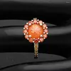 Cluster Rings Hainon 2024 Arrival Red Opal Beautiful Flower Silver Color Fire For Women Wedding Gift Luxury Jewelry