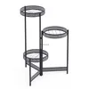 Andra trädgårdsbyggnader 3/4 Tier Metal Plant Stand inomhus Svart Tall Flower Pot Holder Display Foldbar For Patio Garden Living Room Corner Balcony YQ240303