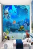 3D Tapeta Niestandardowe zdjęcie Mural Blue Ocean World Turtle Pokój dziecięcy wystrój domu 3D ścienne murale tapeta na ściany 3 D1124171