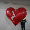 5mh (16,5 pés) com ventilador pendurado balão inflável vermelho coração com luz de tira led para decoração de publicidade música festa decoração de teto