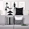 Chair Covers Nordic geometric black pillow cover 40*40 living room sofa decoration cushion cover 60*60 home decoration can be customized