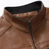 Cappotti di tendenza della moda autunnale Stile maschile Slim Colletto alla coreana Giacca in pelle da motociclista Giacca in pelle PU da uomo S-4XL 240301