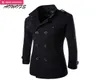AOWOFS Winter Men Wool Pea Coats Black Mens Overcoat Short Trench Coats Male Double Breasted Wool Blends Brand Clothing1376789