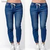 Jeans para mujer K-Pants Jeans Mujer Tallas grandes Cintura Jeans Mujer Lápiz Pantalones Señora Mujer Largo Farkut Sólido Azul Suavizante 240304