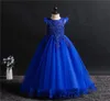 Fancy Princess Party Dresses for Girls Long Sleeveless Flower Party Ball Gown Evening Dresses Kid Prom Wedding Children Dress F1132632181