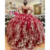 In Stock Special Occasion Dresses Bury Gold Quinceanera Dress 2023 Straps Neck Sparkle Floral Sequins Beading Tle Puffy Sweet 16 Gow Dhpo0