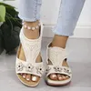 Dress Shoes Flowers 944 Women's Wedge Sandals Summer 2024 Plus Size 43 Platform Walking Sandalias Mujer Lightweight Non Slip Roman Woman