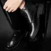 Stiefel Herren Echtes Leder Stilvolle Exquisite Knöchel Runde Zehen Schnürschuhe 2024 Büro Business Kleid