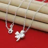 Pendants Fashion 925 Sterling Silver Four-Leaf Clover Pendant Necklace Jewelry Women Wedding Engagement Party Gift Wholesale