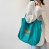 Sacos de compras coreano grande capacidade estilo preguiçoso carta casual saco de compras feminino ombro feminino