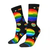 Skarpetki męskie Vintage Rainbow Planets Pride Flag Unisex Street Style Wzór wydrukowany zabawny prezent na skarpety załogi