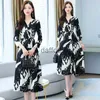 Basic Casual Dresses Evfer Women Spring Autumn Casual Horse Print High Waist Za Long Dress Fashion Turn-Down Collar Animal Shirt Dresses 210421 2434