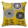 Housses de chaise Cyan jaune motif fleur taie d'oreiller en lin housse de coussin de canapé la décoration de la maison peut être personnalisée pour vous 40x40 50x50 60x60