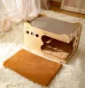 Matten 1 stücke Katze Scratcher Bord Bett Haus Katze Kratzen Pads Haustier Kratzbrett Indoor Kätzchen Boden Villa Haustier Möbel liefert