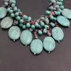 Pendant Necklaces GG Jewelry 4 Strands Multi Color Tourmaline Green Turquoise Fringe Necklace Handmade For Women