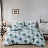 Conjunto de capa de cama tropical com luz dourada e brilhante, folhas verdes, king, queen, duplo, gêmeo, tamanho único, linho 240226