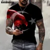 T-shirt da uomo 3D bandiera americana stampata T-shirt Uomo Donna Moda Casual Cool manica corta O-Collo T-shirt Top L240304