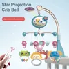 La cloche de lit télécommandée pour bébé peut être fixe, hochet rotatif à 360 degrés, projection de pendentif de dessin animé avec boîte à musique, divertissement 240226