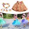 Guirlandes de fleurs décoratives, jupe d'herbe, guirlande de décoration de vacances, bracelet en plastique, costume hawaïen fantaisie Lei pour fêtes