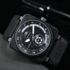 2024 Wristwatches Men Automatic Automatic Mechanical Watch Bell Brown Leather Rubber Ross Wristwatches Multifunction Six Stitches VV05