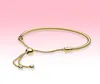 Bracelet coulissant à chaîne plaqué or jaune, chaîne à main, taille réglable pour bracelets à breloques en argent 925 avec boîte d'origine 2335306