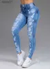Women's Jeans Jeans Oversized Hole Pencil Pants Plus Size Solid Jeggings Summer Waist Denim Trousers Streetwears 240304