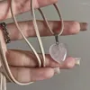 Anhänger Halsketten Einfache Kristall Herz Kragen Halskette Lange Seil Spitze Up Choker Schlüsselbein Kette Mode Schmuck Dropship