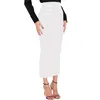 Saias escritório senhora faux couro pu cintura alta slim moda matte longo lápis festa clube bodycon elegante streetwear