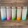 Bouteilles d'eau 5 couleurs 17oz Sublimation Coupes en verre vierges Gobelet droit Bouteille de couleur dégradée givrée Verres mats Tumb Dhqdl