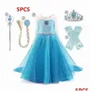 Fancy Girl Princess Dresses Beauty Belle Cosplay Costume Snow Christmas Halloween Dress Up Children Party Clothes 211029 Drop Deliver Dhf6y