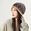 Bérets Météo Bonnet Chapeau Hiver Thermique Rétro Rayé Couleur Bloc Femme Avec Doublure En Polaire Épaisse Élégant Pour L'oreille