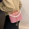 Borse da sera Borsa a tracolla colorata con diamanti luminosi Borsa con decorazione di perle Portafoglio chiave Alla moda e brillante 2024 Primavera da donna