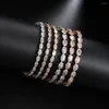 Bracelets à maillons TENGTENGFIT réglable couleur or ovale cristal sur la main CZ Tennis Bracelet pour femmes mode bracelet bijoux fête ami cadeau