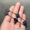 2024 Jewelry Designer Brand Vanl Cleefl Arpelslucky Clover Five Flower Double Sided Bracelet Black Laser Unisex