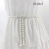 Cintos 1 PC Mulheres PearlChain Cinto Strass Borboleta Fivela Cintura Elegante Pérola Frisada Cintura Longa Vestido Decorativo