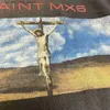 Męskie koszulki Męskie T-shirty Najwyższa jakość Saint 23fw Sky T-shirt z krótkim rękawem Jezus Vintage Ogabrywa bawełniana T Shirt Men Q240304