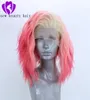 Fibra ad alta temperatura 360 frontale corto onda sciolta parrucche piene di capelli ombre rosa colore parrucca anteriore in pizzo sintetico per le donne con P3982079