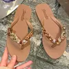 Slippers Schoenen Dames Hakken Pantofle Glitter Slides Rubber Slippers Schalie Vrouwelijke Strand Big Size Zachte Hoge Platte 2024 Jelly Summ