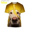 Camisetas para hombres Nuevos hombres divertido casual perro 3D camiseta de manga corta estilo harajuku mascota impresión top lindo animal labrador retriever camiseta l240304