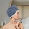 Serviette enveloppe cheveux Double couche Turban pour femmes serviettes de tête absorbantes séchage rapide Salon maison dortoir