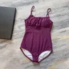 Kadın Mayo Tek Parçalı Yüzme Kostümü İnce-Fit Bel Sıras Çevirme Moda 2024 Yaz 0412