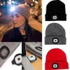 Novo unisex inverno ao ar livre pesca correndo malha recarregável led gorro chapéu acender escalada pulôver boné para camping241a