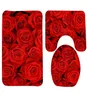 Zestaw maty do kąpieli 3PCS Red Rose kwiaty łazienki w łazience mata prysznicowa i toalety 6398800