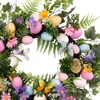 Fiori decorativi ghirlanda di fiori con uova di Pasqua da 45 cm per la finestra da muro della porta d'ingresso