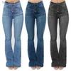 Damen-Jeans, Taille, Boot-Cut-Jeans, modische Denim-Flare-Hose mit weitem Bein, Übergröße XS-4XL 240304