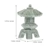 زينة الحديقة 4 PCS برج الضوء مصغر نماذج زخرفة الحجر تمثال جناح محاكاة