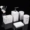 Holders 5 Pack Bathroom Countertop Accessory Set Toothbrush Holder Tumbler Cup Decor